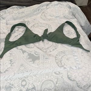 Army green bikini top from Hollister